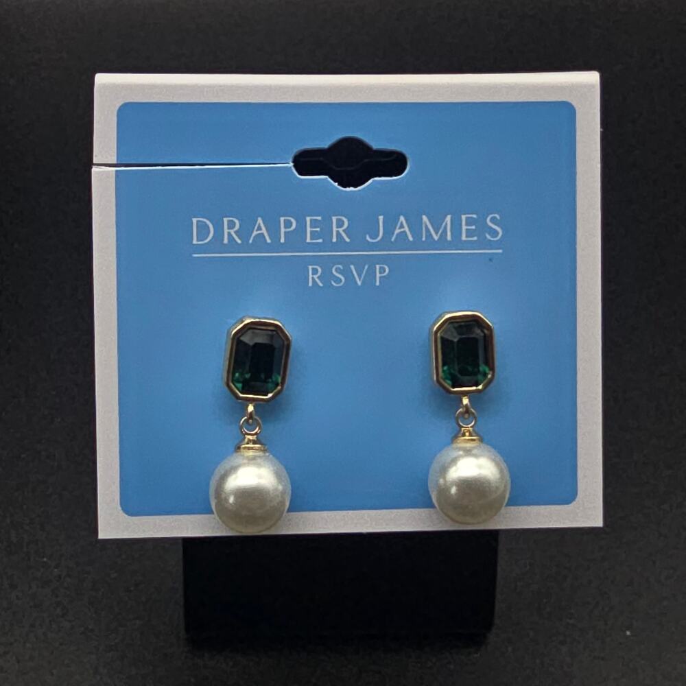 Draper James Faux Pearl Drop Earrings PiercedNWT On Card